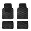 Luxury Universal Liners Heavy Duty Faux Leather Non-Slip Floor Mats Diamond Design - Full Set Carbon Black(Luxury Universal Liners Heavy Duty Faux Leather Non Slip Floor Mats Diamond Design Full Set Carbon Black)