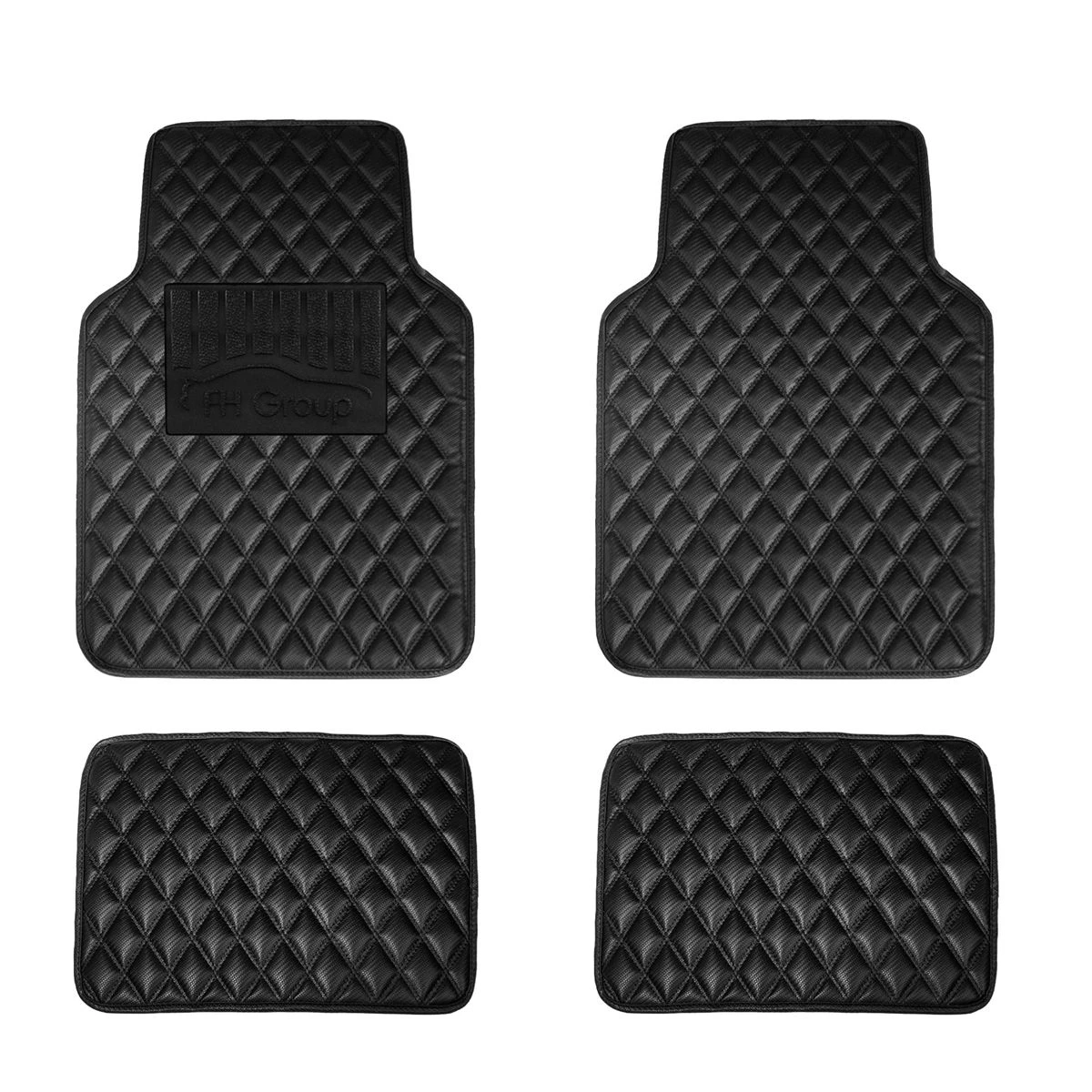 Luxury Universal Liners Heavy Duty Faux Leather Non-Slip Floor Mats Diamond Design - Full Set Carbon Black(Luxury Universal Liners Heavy Duty Faux Leather Non Slip Floor Mats Diamond Design Full Set Carbon Black) 1 Luxury Universal Liners Heavy Duty Faux Leather Non-Slip Floor Mats Diamond Design - Full Set Carbon Black(Luxury Universal Liners Heavy Duty Faux Leather Non Slip Floor Mats Diamond Design Full Set Carbon Black)