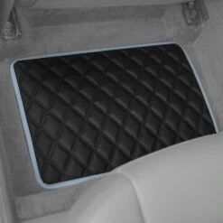 Deluxe Non-Slip Faux Leather Floor Mats - Full Set Blue(Deluxe Non Slip Faux Leather Floor Mats Full Set Blue) -FH Group F12003blue interior REAR e1616620086286