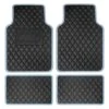 Deluxe Non-Slip Faux Leather Floor Mats - Full Set Blue(Deluxe Non Slip Faux Leather Floor Mats Full Set Blue)