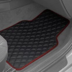 Deluxe Non-Slip Faux Leather Floor Mats - Full Set Burgundy(Deluxe Non Slip Faux Leather Floor Mats Full Set Burgundy) 8 Deluxe Non-Slip Faux Leather Floor Mats - Full Set Burgundy(Deluxe Non Slip Faux Leather Floor Mats Full Set Burgundy) -FH Group F12003burgundy interior e1616685541681