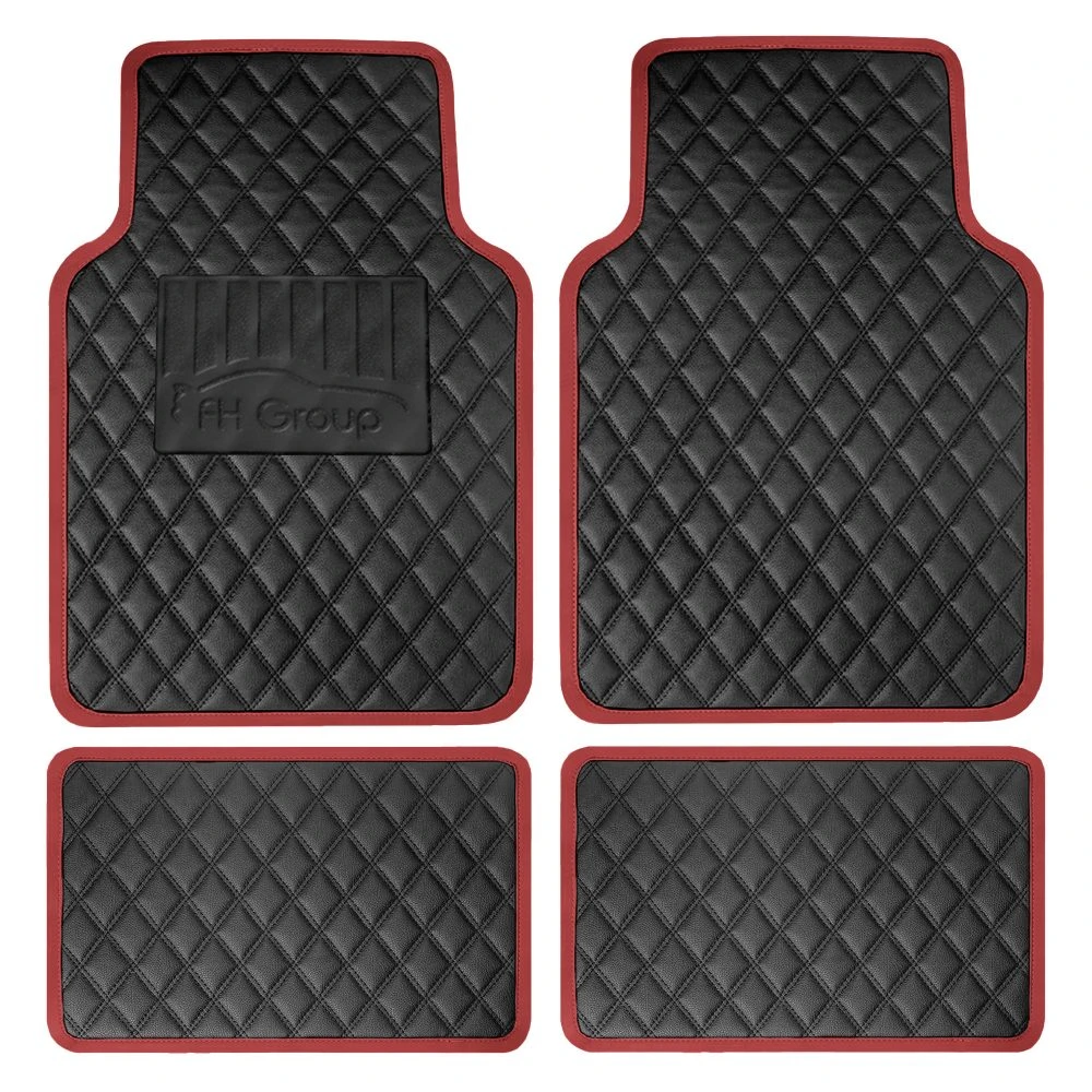 Deluxe Non-Slip Faux Leather Floor Mats - Full Set Burgundy(Deluxe Non Slip Faux Leather Floor Mats Full Set Burgundy) 1 Deluxe Non-Slip Faux Leather Floor Mats - Full Set Burgundy(Deluxe Non Slip Faux Leather Floor Mats Full Set Burgundy)