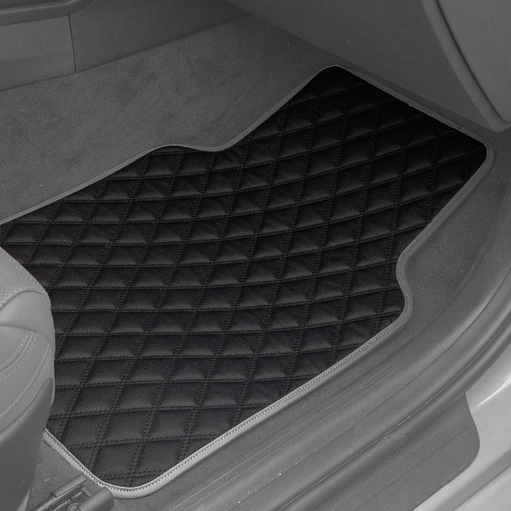 Deluxe Non-Slip Faux Leather Floor Mats - Full Set Gray(Deluxe Non Slip Faux Leather Floor Mats Full Set Gray) 3 Deluxe Non-Slip Faux Leather Floor Mats - Full Set Gray(Deluxe Non Slip Faux Leather Floor Mats Full Set Gray) - Image 3