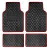 Deluxe Non-Slip Faux Leather Floor Mats - Full Set Red(Deluxe Non Slip Faux Leather Floor Mats Full Set Red)