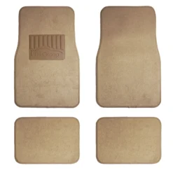 Premium Non-Slip Carpet Floor Mats With Heel Pad - Full Set Beige(Premium Non Slip Carpet Floor Mats With Heel Pad Full Set Beige)