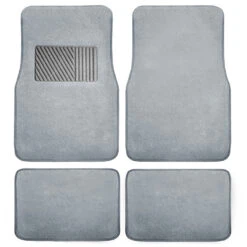 Non-Slip Carpet Floor Mats With Heel Pad - Full Set Gray(Non Slip Carpet Floor Mats With Heel Pad Full Set Gray)