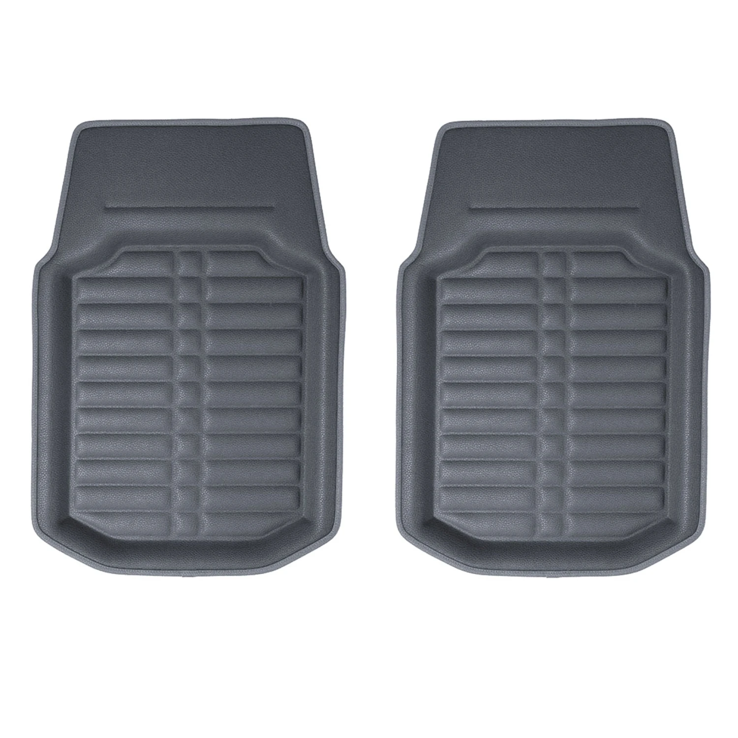 Deep Tray Non-Slip PU Leather Floor Mats - Front Set Gray(Deep Tray Non Slip Pu Leather Floor Mats Front Set Gray) 1 Deep Tray Non-Slip PU Leather Floor Mats - Front Set Gray(Deep Tray Non Slip Pu Leather Floor Mats Front Set Gray)