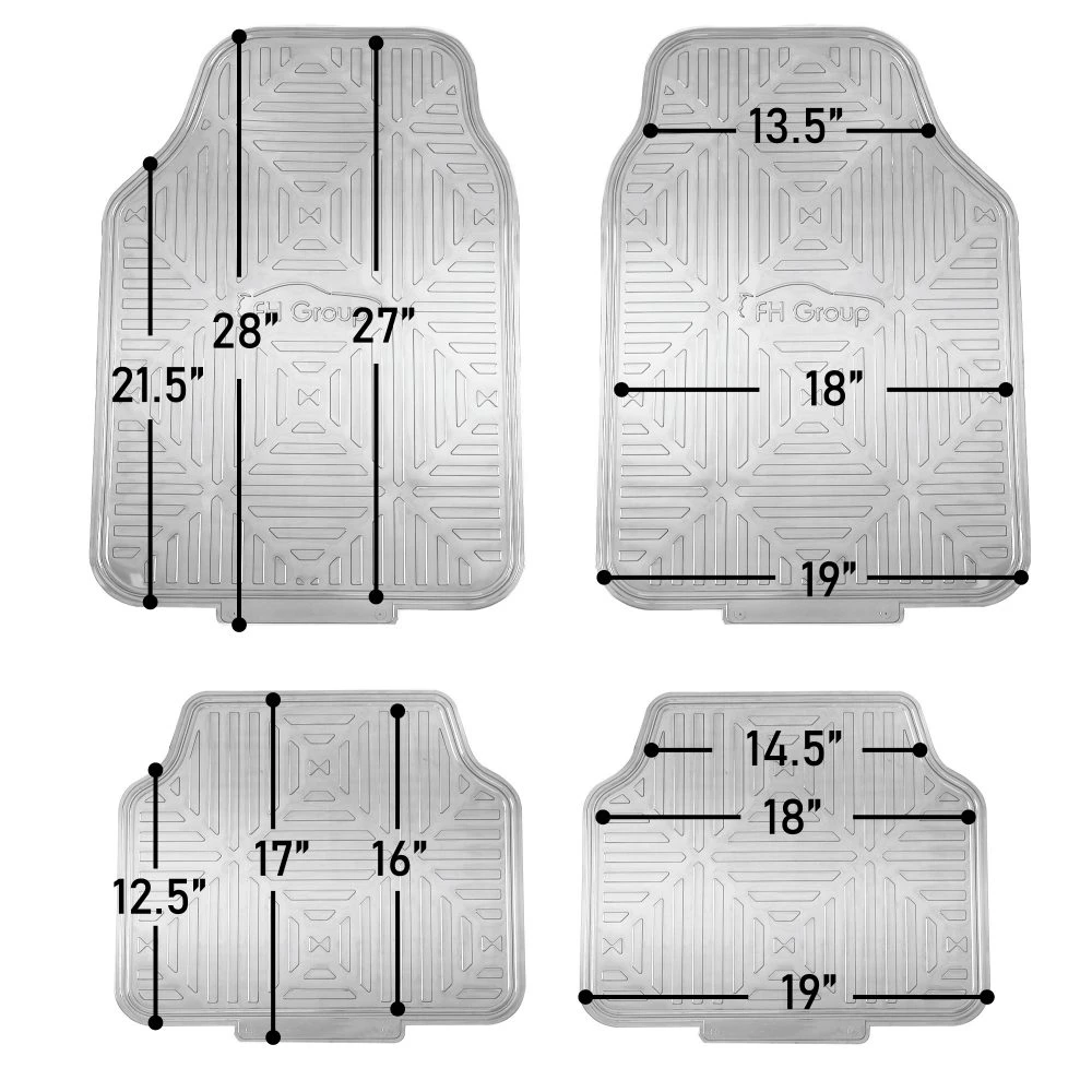 Metallic Finish Non-Slip Rubber Backing Floor Mats - Full Set Silver(Metallic Finish Non Slip Rubber Backing Floor Mats Full Set Silver) 8 Metallic Finish Non-Slip Rubber Backing Floor Mats - Full Set Silver(Metallic Finish Non Slip Rubber Backing Floor Mats Full Set Silver) - Image 8