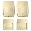 Faux Leather Deep Tray Floor Mats Full Set - Beige(Faux Leather Deep Tray Floor Mats Full Set Beige)