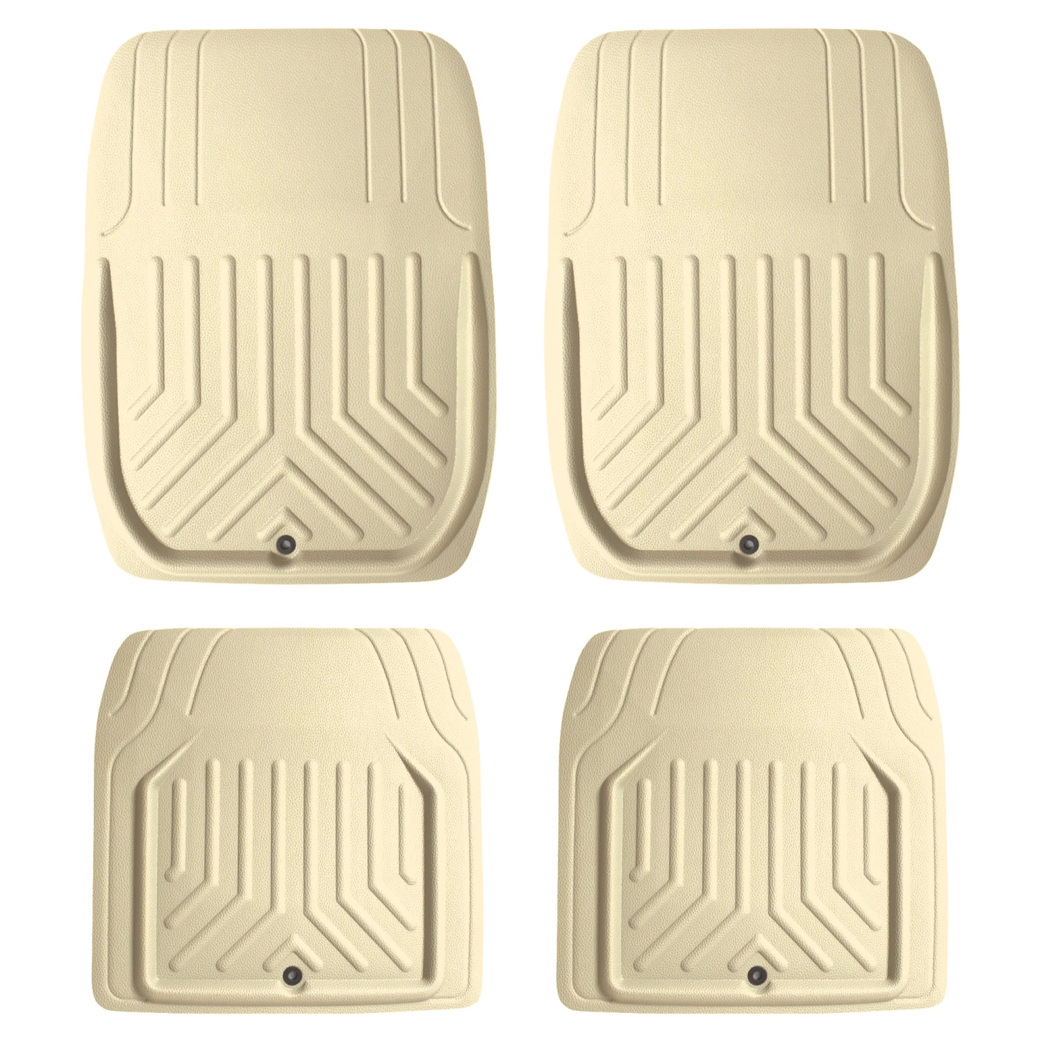 Faux Leather Deep Tray Floor Mats Full Set - Beige(Faux Leather Deep Tray Floor Mats Full Set Beige) 1 Faux Leather Deep Tray Floor Mats Full Set - Beige(Faux Leather Deep Tray Floor Mats Full Set Beige)