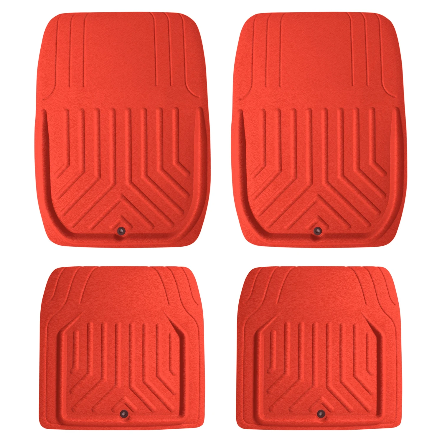 Faux Leather Deep Tray Floor Mats Full Set - Red(Faux Leather Deep Tray Floor Mats Full Set Red) 1 Faux Leather Deep Tray Floor Mats Full Set - Red(Faux Leather Deep Tray Floor Mats Full Set Red)