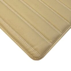 Deluxe Heavy-Duty Non-Slip Faux Leather Flat Stripe Multi-Purpose Cargo Liner - Beige, 14(Deluxe Heavy Duty Faux Leather Flat Stripe Multi Purpose Cargo Liner Beige Size 14) -FH Group F16500beige closeup2