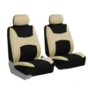 Light & Breezy Flat Cloth Seat Covers - Front Set Beige / Black(Light Amp Breezy Flat Cloth Seat Covers Front Set Beige Black)