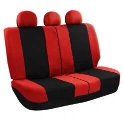 Light & Breezy Flat Cloth Seat Covers - Rear Red(Light Amp Breezy Flat Cloth Seat Covers Rear Red)
