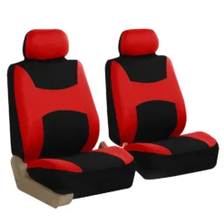 Light & Breezy Flat Cloth Seat Covers - Front Set Red(Light Amp Breezy Flat Cloth Seat Covers Front Set Red)