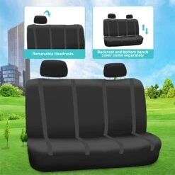 Unique Flat Cloth Seat Covers - Full Set Black(Unique Flat Cloth Seat Covers Full Set Black) 13 Unique Flat Cloth Seat Covers - Full Set Black(Unique Flat Cloth Seat Covers Full Set Black) -FH Group FB032114BLACK 5