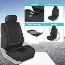 Unique Flat Cloth Seat Covers - Front Set Black(Unique Flat Cloth Seat Covers Front Set Black) -FH Group FB032114BLACK 6 da86ad63 4181 4602 bac8 6a3b0dfd28cc