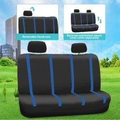 Unique Flat Cloth Seat Covers - Full Set Blue(Unique Flat Cloth Seat Covers Full Set Blue) -FH Group FB032114BLUE 5
