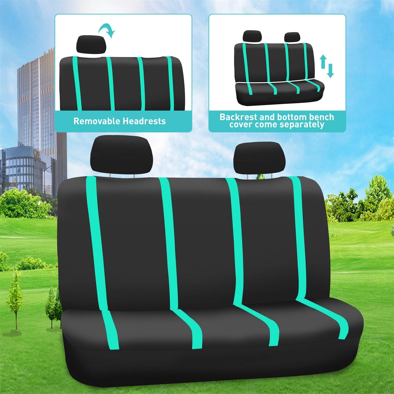 Unique Flat Cloth Seat Covers - Full Set Mint(Unique Flat Cloth Seat Covers Full Set Mint) 6 Unique Flat Cloth Seat Covers - Full Set Mint(Unique Flat Cloth Seat Covers Full Set Mint) - Image 6