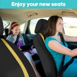 Unique Flat Cloth Seat Covers - Front Set Yellow(Unique Flat Cloth Seat Covers Front Set Yellow) -FH Group FB032114YELLOW 2 4da93688 411d 40f9 8af3 36770419d4d9