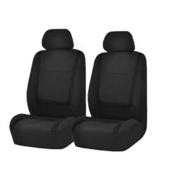 Unique Flat Cloth Seat Covers - Front Set Black(Unique Flat Cloth Seat Covers Front Set Black)