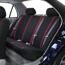 Unique Flat Cloth Seat Covers - Rear Burgundy(Unique Flat Cloth Seat Covers Rear Burgundy) -FH Group FB032burgandy rearinterior