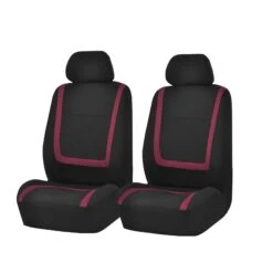 Unique Flat Cloth Seat Covers - Front Set Burgundy(Unique Flat Cloth Seat Covers Front Set Burgundy)