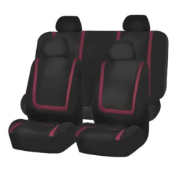 Unique Flat Cloth Seat Covers - Full Set Burgundy(Unique Flat Cloth Seat Covers Full Set Burgundy)