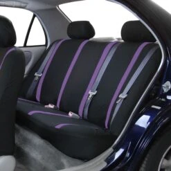 Unique Flat Cloth Seat Covers - Rear Purple(Unique Flat Cloth Seat Covers Rear Purple) -FH Group FB032purple itr rear
