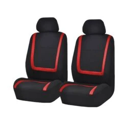 Unique Flat Cloth Seat Covers - Front Set Red(Unique Flat Cloth Seat Covers Front Set Red)