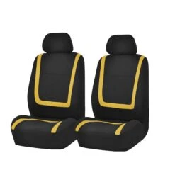 Unique Flat Cloth Seat Covers - Front Set Yellow(Unique Flat Cloth Seat Covers Front Set Yellow)
