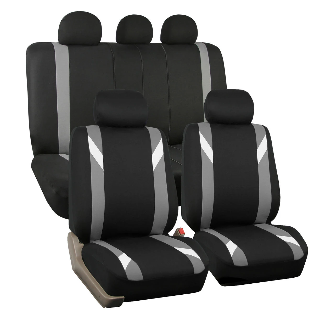 Premium Modernistic Seat Covers - Full Set Gray(Premium Modernistic Seat Covers Full Set Gray) 1 Premium Modernistic Seat Covers - Full Set Gray(Premium Modernistic Seat Covers Full Set Gray)