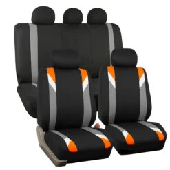 Premium Modernistic Seat Covers - Full Set Orange(Premium Modernistic Seat Covers Full Set Orange)