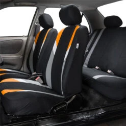 Premium Modernistic Seat Covers - Full Set Orange(Premium Modernistic Seat Covers Full Set Orange) -FH Group FB033orange full