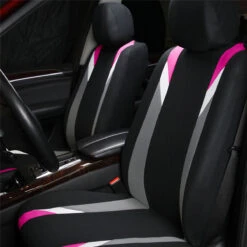 Premium Modernistic Seat Covers - Full Set Pink(Premium Modernistic Seat Covers Full Set Pink) -FH Group FB033pink front