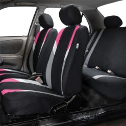 Premium Modernistic Seat Covers - Full Set Pink(Premium Modernistic Seat Covers Full Set Pink) -FH Group FB033pink full