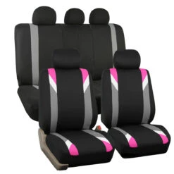 Premium Modernistic Seat Covers - Full Set Pink(Premium Modernistic Seat Covers Full Set Pink)