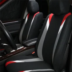 Premium Modernistic Seat Covers - Full Set Red(Premium Modernistic Seat Covers Full Set Red) -FH Group FB033red front