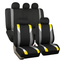 Premium Modernistic Seat Covers - Full Set Yellow(Premium Modernistic Seat Covers Full Set Yellow)