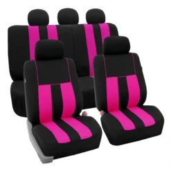 Striking Striped Seat Covers - Full Set Pink(Striking Striped Seat Covers Full Set Pink)