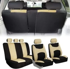 Light & Breezy Full Coverage Car Seat Covers - Full Set Beige(Light Amp Breezy Full Coverage Car Seat Covers Full Set Beige)