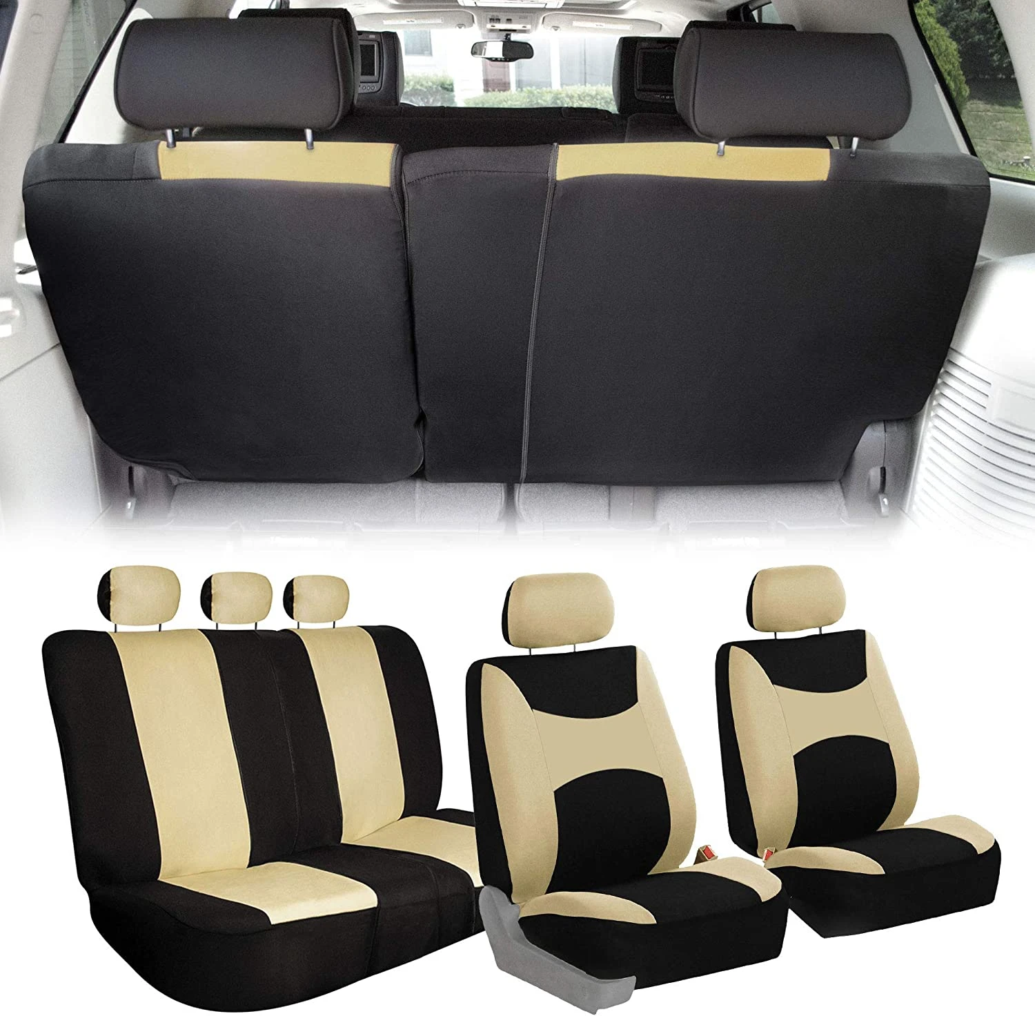 Light & Breezy Full Coverage Car Seat Covers - Full Set Beige(Light Amp Breezy Full Coverage Car Seat Covers Full Set Beige) 1 Light & Breezy Full Coverage Car Seat Covers - Full Set Beige(Light Amp Breezy Full Coverage Car Seat Covers Full Set Beige)