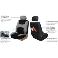 Light & Breezy Full Coverage Car Seat Covers - Full Set Gray(Light Amp Breezy Full Coverage Car Seat Covers Full Set Gray) 11 Light & Breezy Full Coverage Car Seat Covers - Full Set Gray(Light Amp Breezy Full Coverage Car Seat Covers Full Set Gray) -FH Group FB039115gray 4