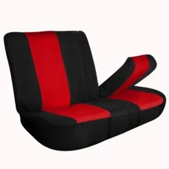 Full Coverage Flat Cloth Seat Covers - Rear Red(Full Coverage Flat Cloth Seat Covers Rear Red) 28 Full Coverage Flat Cloth Seat Covers - Rear Red(Full Coverage Flat Cloth Seat Covers Rear Red) -FH Group FB039Red010 split1