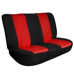 Full Coverage Flat Cloth Seat Covers - Rear Red(Full Coverage Flat Cloth Seat Covers Rear Red)