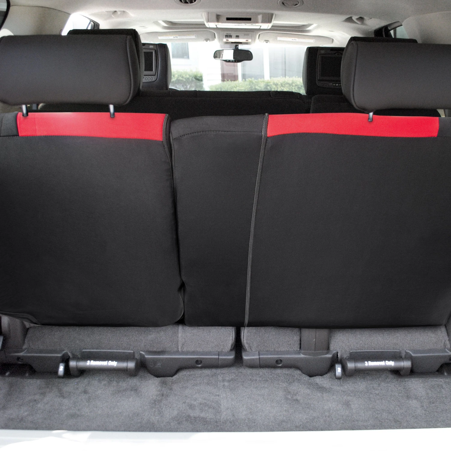 Full Coverage Flat Cloth Seat Covers - Rear Red(Full Coverage Flat Cloth Seat Covers Rear Red) 4 Full Coverage Flat Cloth Seat Covers - Rear Red(Full Coverage Flat Cloth Seat Covers Rear Red) - Image 4
