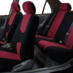 Flat Cloth Seat Covers - Full Set Burgundy(Flat Cloth Seat Covers Full Set Burgundy) 8 Flat Cloth Seat Covers - Full Set Burgundy(Flat Cloth Seat Covers Full Set Burgundy) -FH Group FB050114BURGUNDY burgundy 04