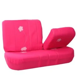 Flower Embroidery Bench Seat Covers - Rear Set - Pink(Flower Embroidery Bench Seat Covers Rear Set Pink) -FH Group FB053pink010split1