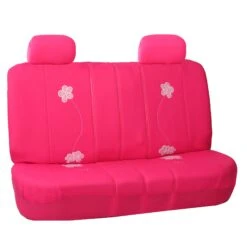 Flower Embroidery Bench Seat Covers - Rear Set - Pink(Flower Embroidery Bench Seat Covers Rear Set Pink) -FH Group FB053pink012