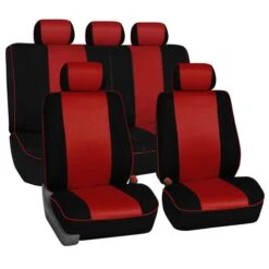 Edgy Piping Seat Covers - Full Set Red(Edgy Piping Seat Covers Full Set Red)